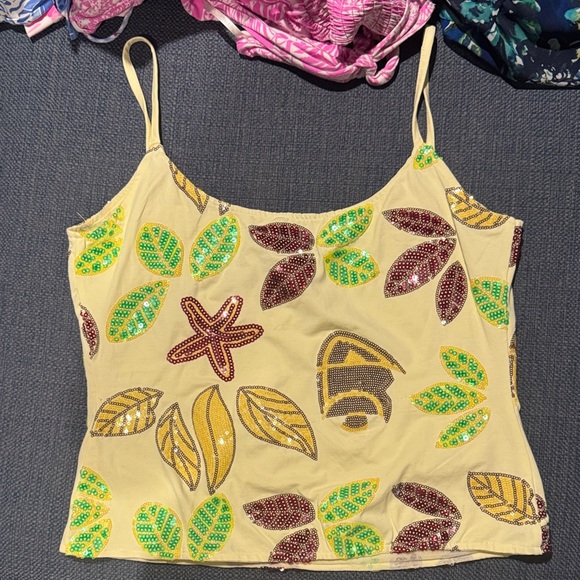 Princess Polly Yellow Beaded Leaf & Starfish Cami - Picture 2 of 3
